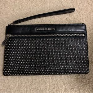 Michael Kors Black & Silver Studs Wristlet